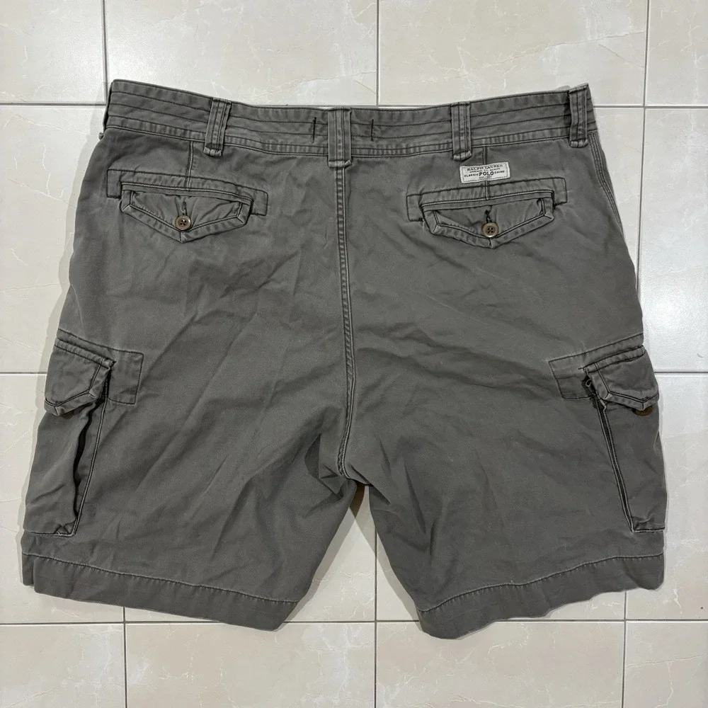 Vintage Polo Ralph Lauren Cargo Shorts Men's 42 Gray Baggy Military Y2K 90s
